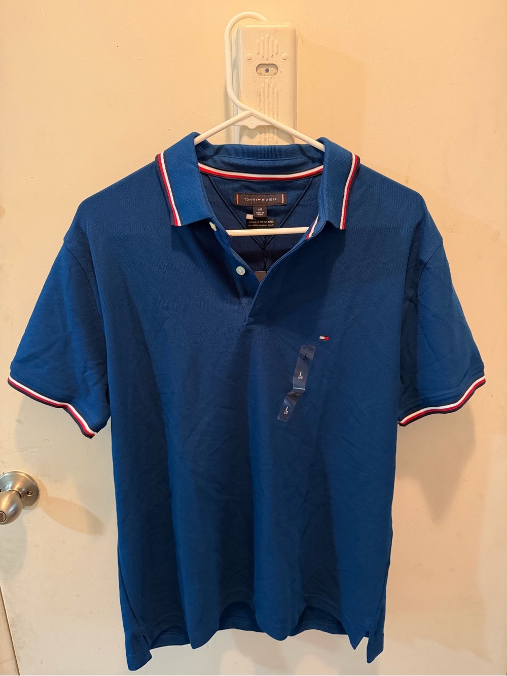 Tommy Hilfiger Men's Classic Blue Polo Shirt Large